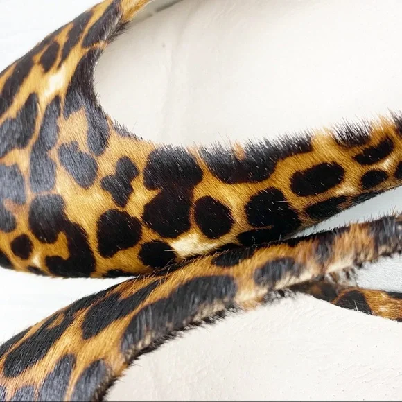 NEW LFL Leopard Animal Print Calf Hair Sloop Flats - Picture 9 of 9